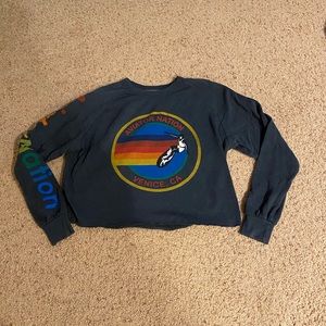 Aviator nation cut cropped logo sweatshirt